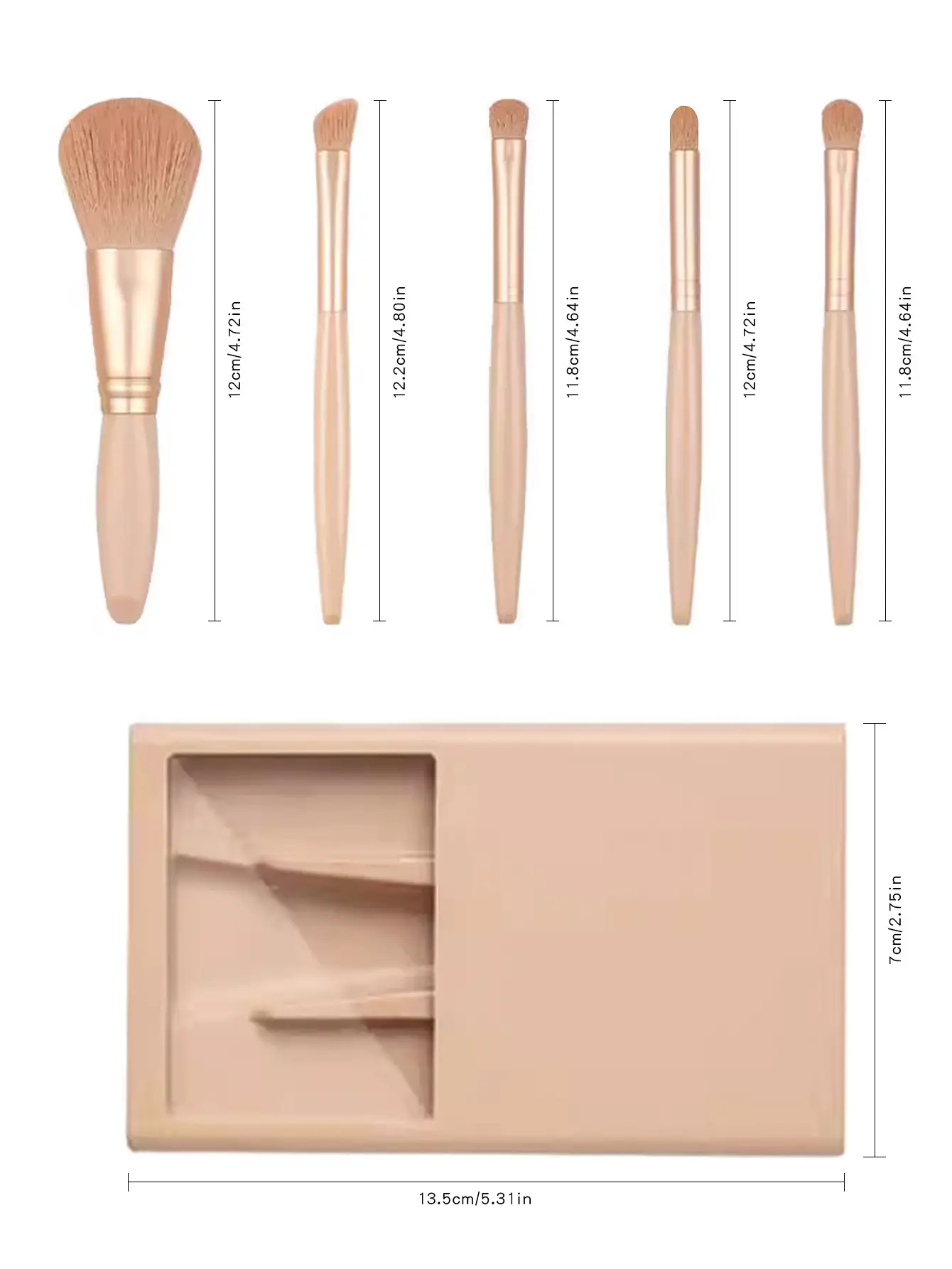 5-Piece Makeup Brush Travel Set with Mirror β feature 2