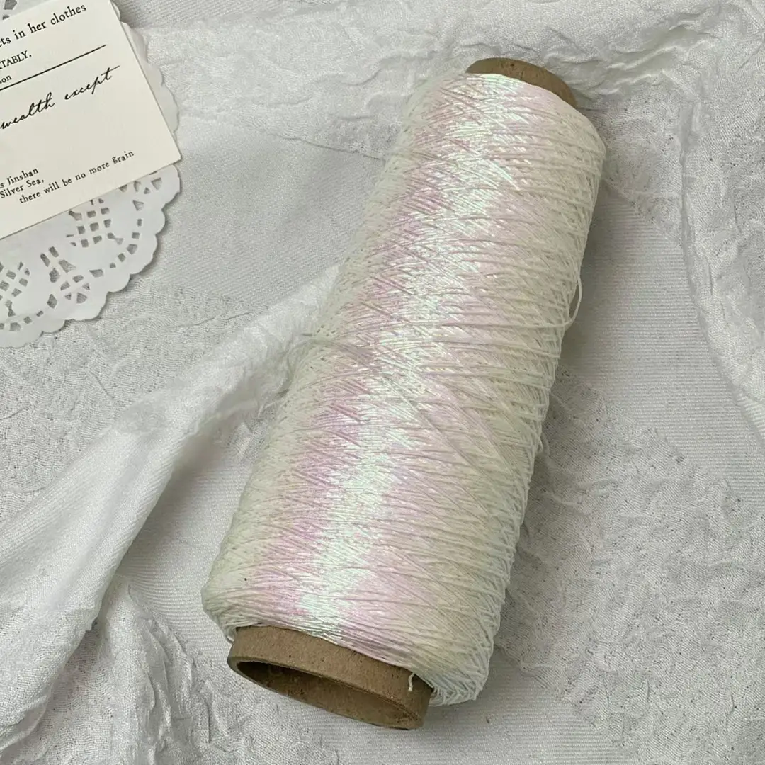 Trendy Colorful Silver Core-Spun Yarn Feve Same Style Shiny Silver Special Weaving Thread Gold and Silver Thread DIY Handmade Crochet Bag