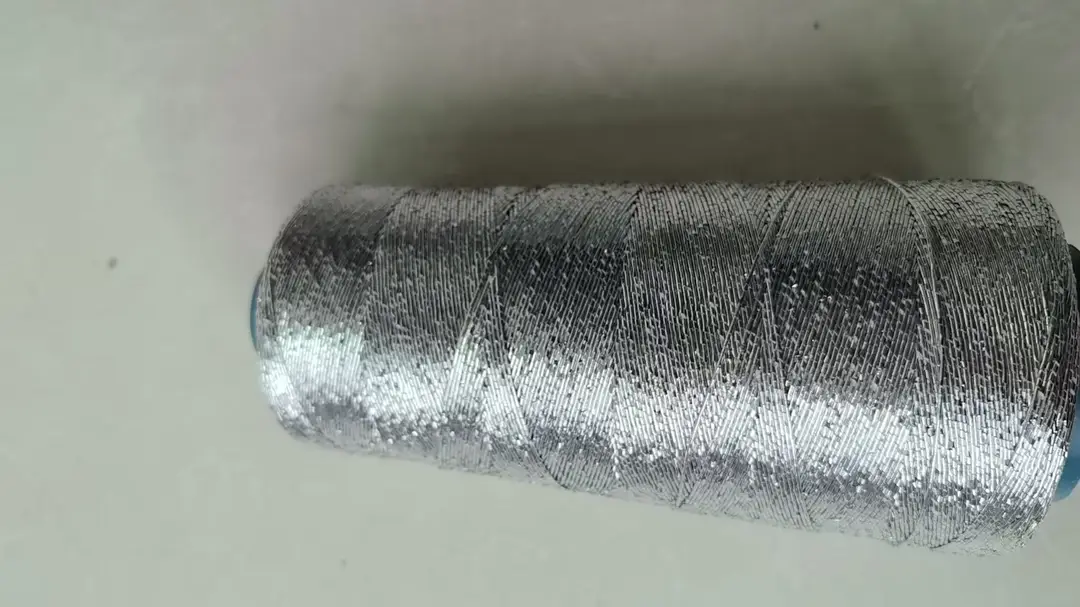 Trendy Colorful Silver Core-Spun Yarn Feve Same Style Shiny Silver Special Weaving Thread Gold and Silver Thread DIY Handmade Crochet Bag