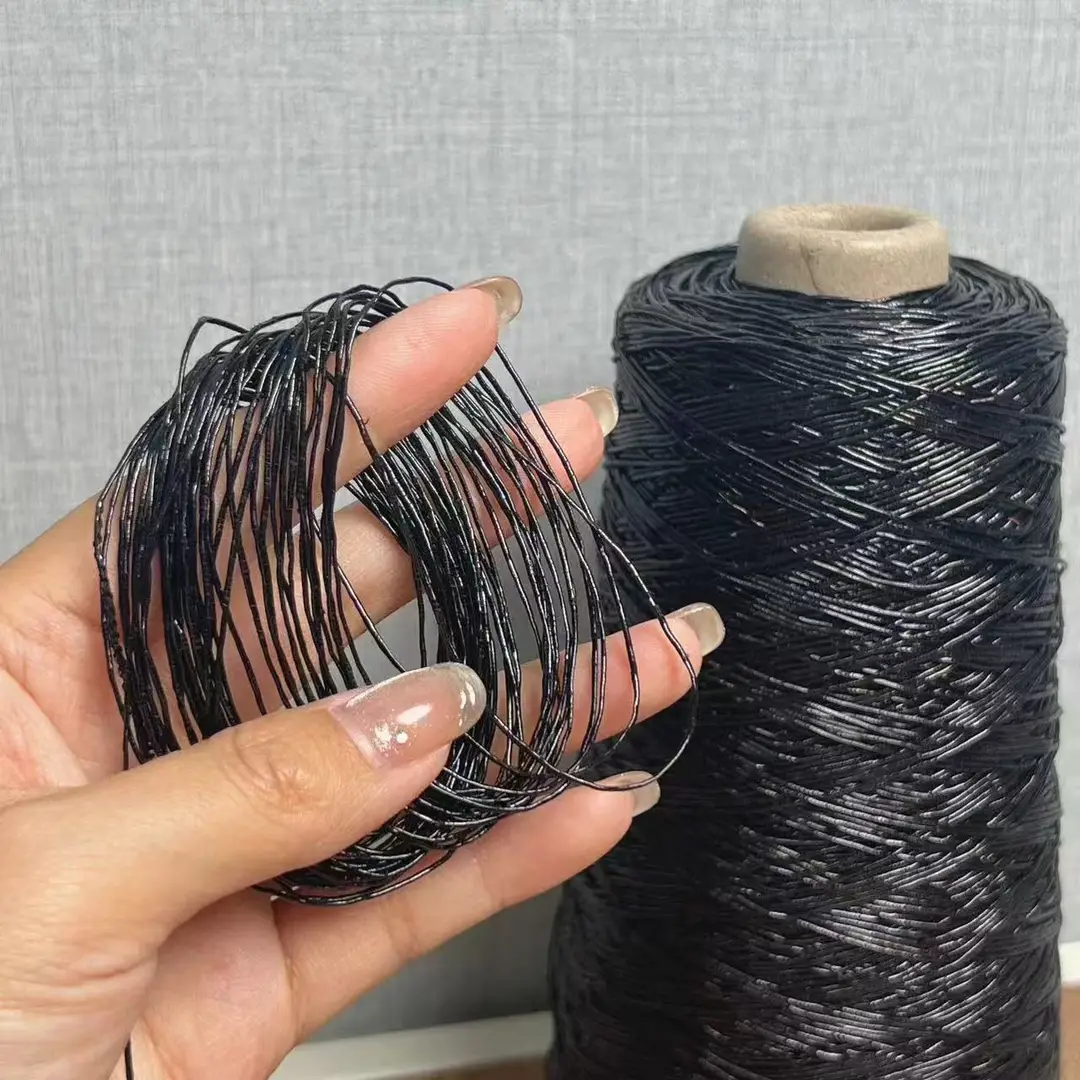 Trendy Colorful Silver Core-Spun Yarn Feve Same Style Shiny Silver Special Weaving Thread Gold and Silver Thread DIY Handmade Crochet Bag