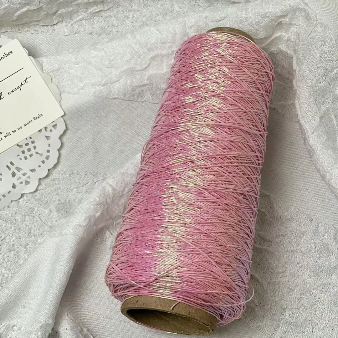 Trendy Colorful Silver Core-Spun Yarn Feve Same Style Shiny Silver Special Weaving Thread Gold and Silver Thread DIY Handmade Crochet Bag