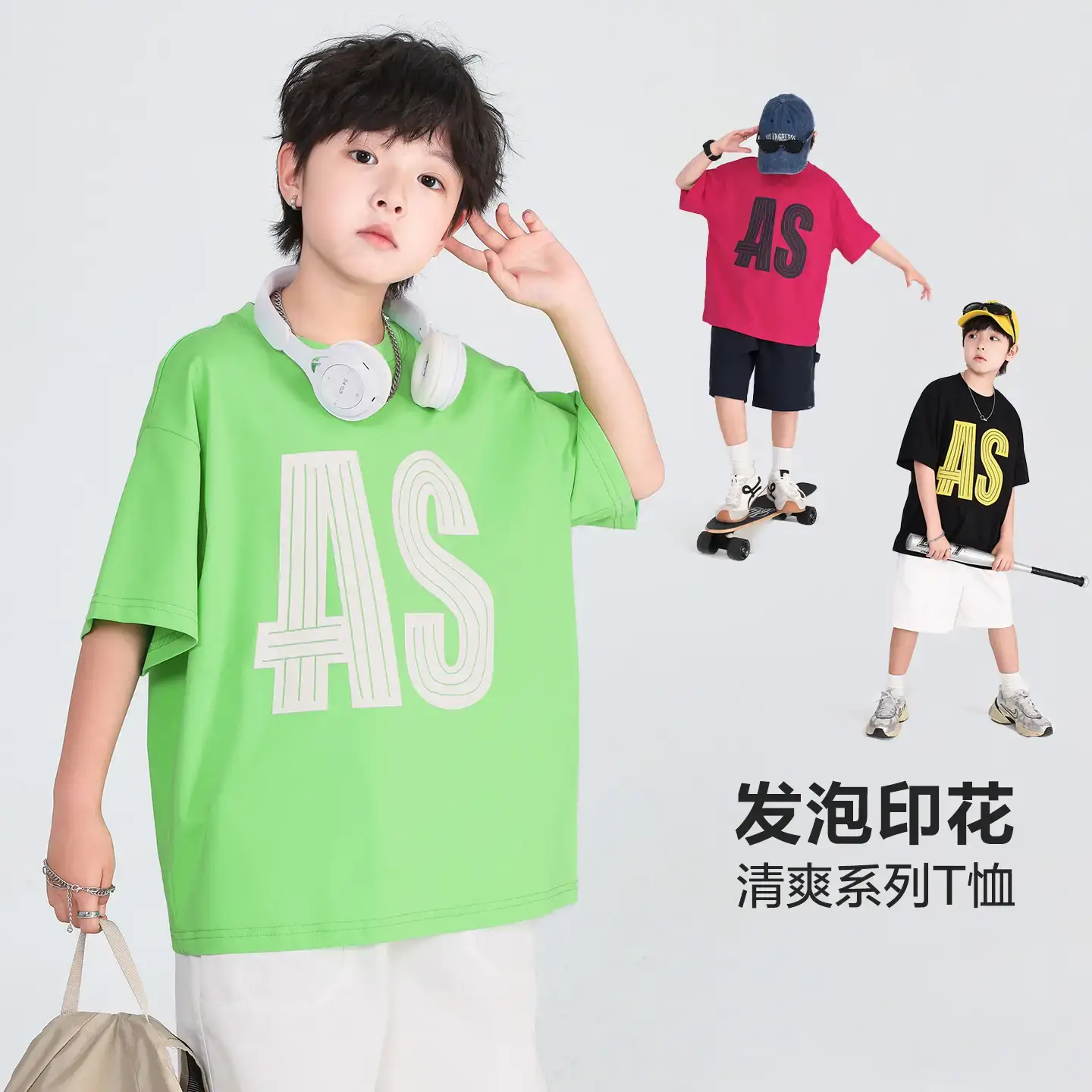 Boys T-Shirt Red AS Print 2026 Summer - Image 6
