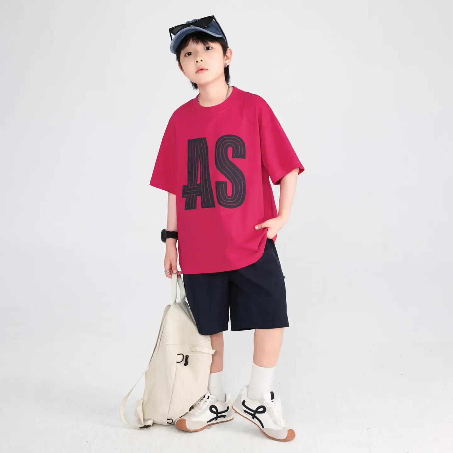 Boys T-Shirt Red AS Print 2026 Summer - Image 7