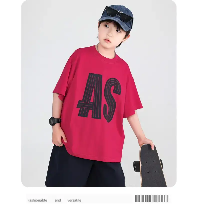 Boys T-Shirt Red AS Print 2026 Summer — feature 13