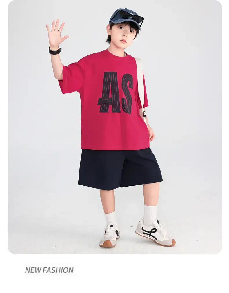 Boys T-Shirt Red AS Print 2026 Summer — feature 14