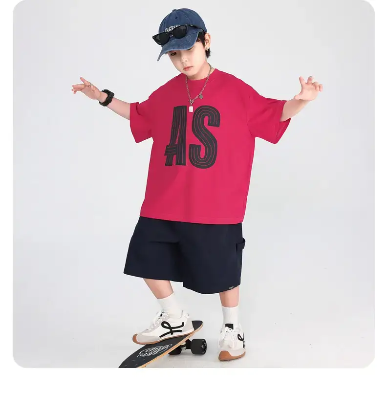 Boys T-Shirt Red AS Print 2026 Summer — feature 15