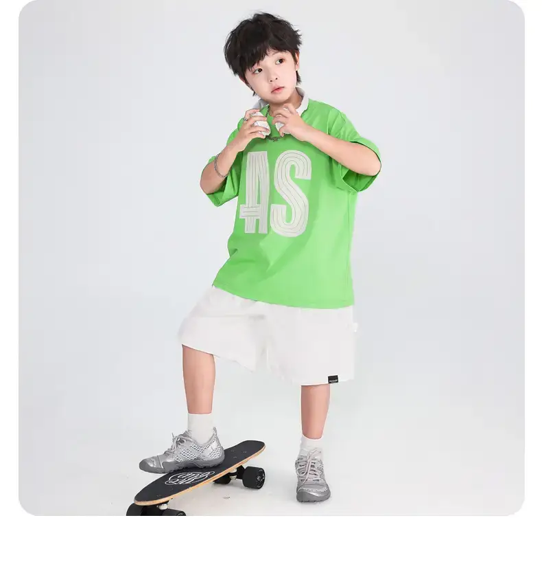 Boys T-Shirt Red AS Print 2026 Summer — feature 19