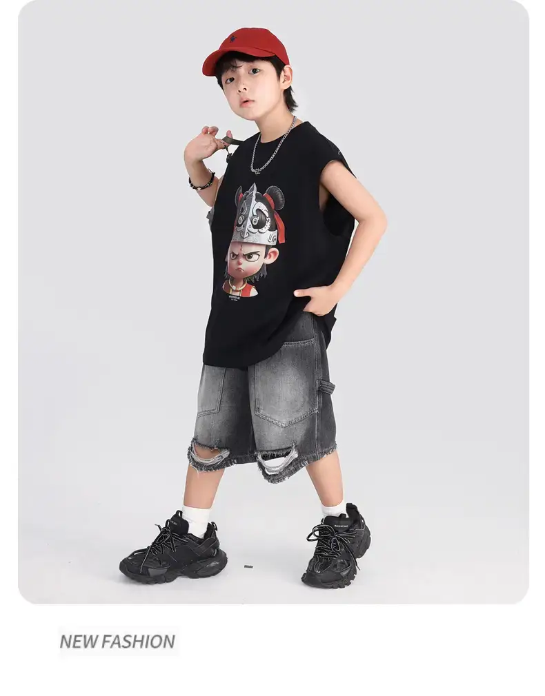Boys Nezha Sleeveless T-Shirt 2026 Cotton Cream — feature 20