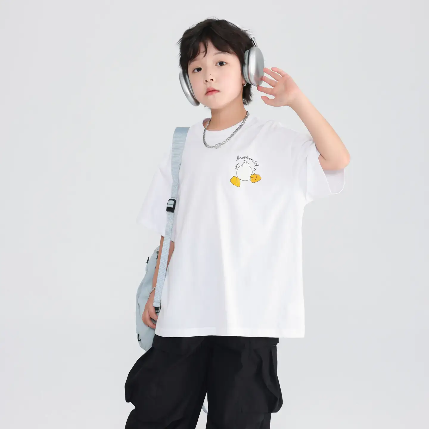 Boys White Cartoon T-Shirt Ice Feel 2026 - Image 3