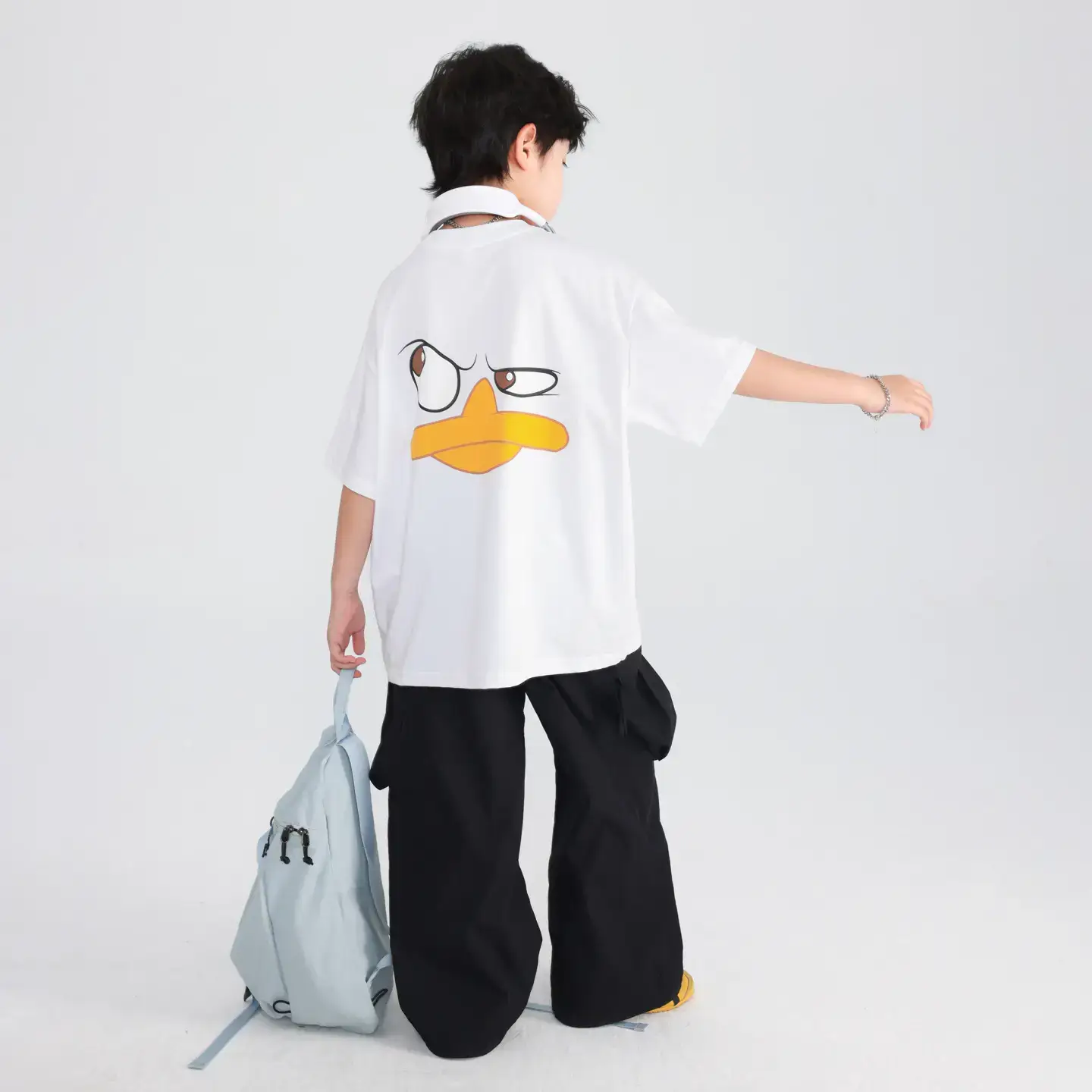 Boys White Cartoon T-Shirt Ice Feel 2026 - Image 5