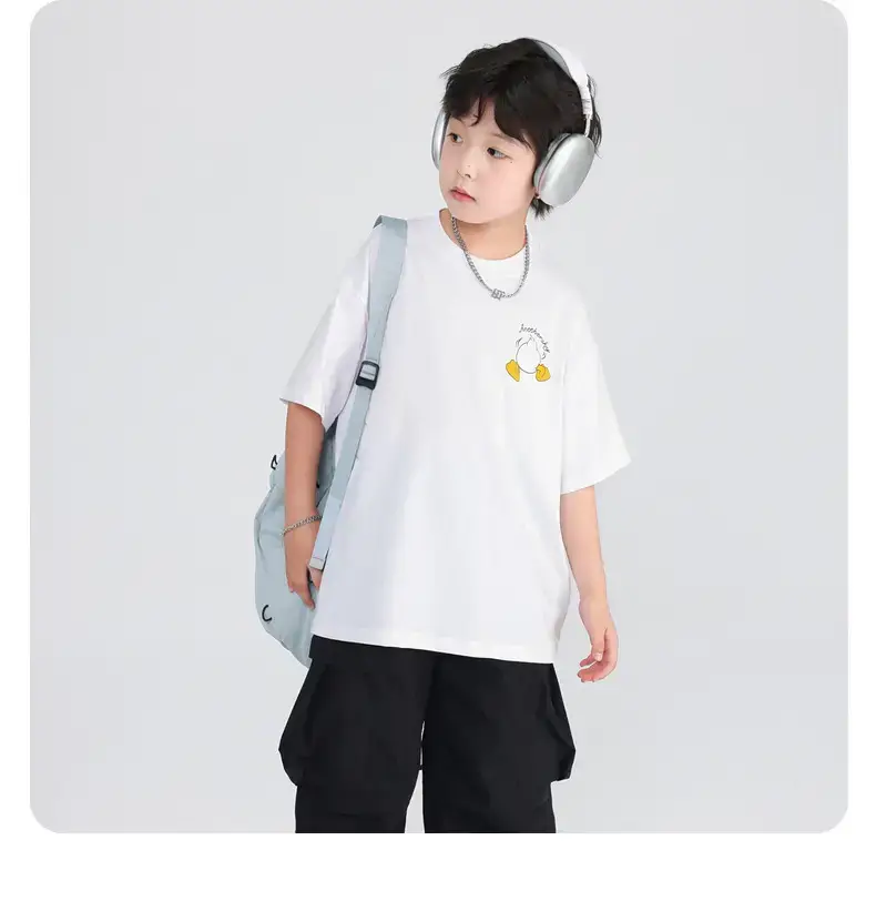 Boys White Cartoon T-Shirt Ice Feel 2026 — feature 11