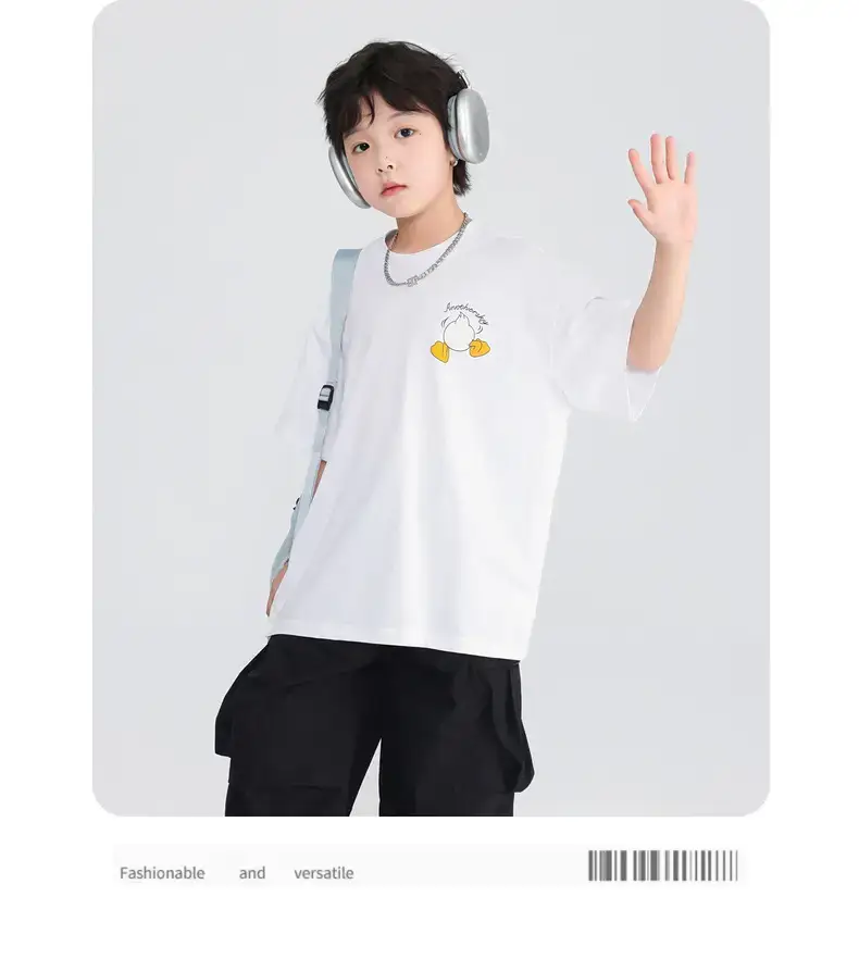 Boys White Cartoon T-Shirt Ice Feel 2026 — feature 8