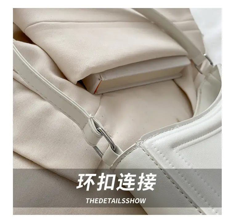 White Bow Shoulder Bag with French Texture — feature 5