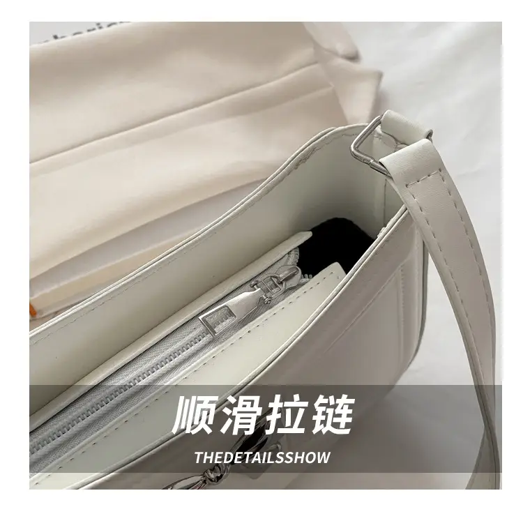 White Bow Shoulder Bag with French Texture — feature 6