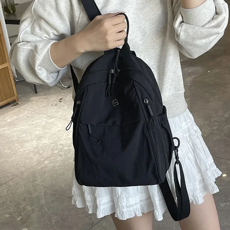 Yellow Oxford Cloth Crossbody Backpack for Women