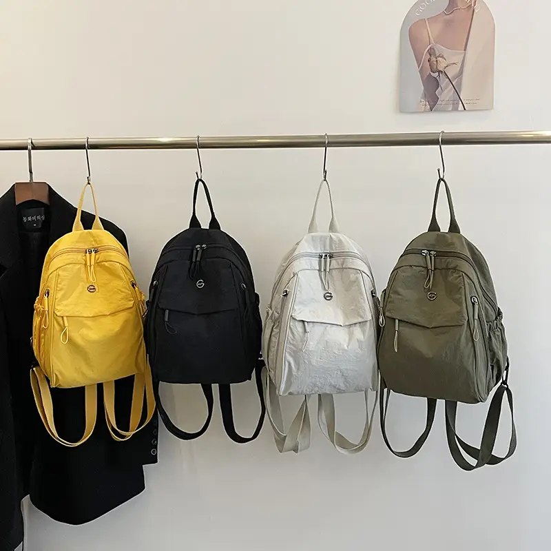 Yellow Oxford Cloth Crossbody Backpack for Women