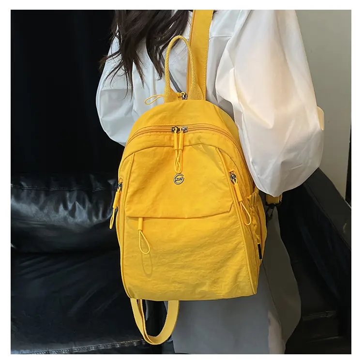 Yellow Oxford Cloth Crossbody Backpack for Women — feature 10