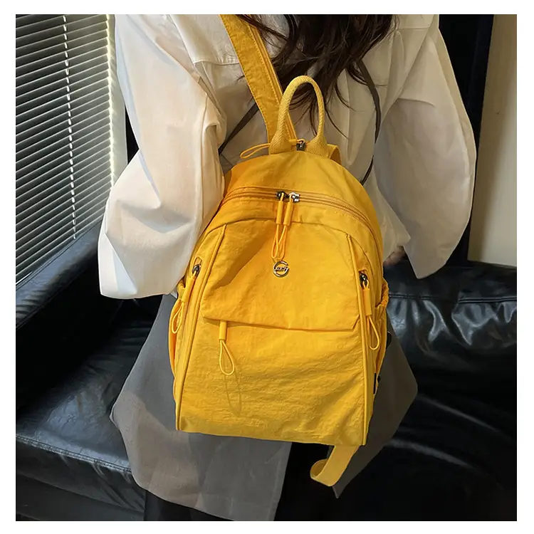 Yellow Oxford Cloth Crossbody Backpack for Women — feature 11