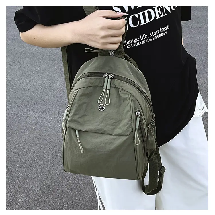 Yellow Oxford Cloth Crossbody Backpack for Women — feature 12