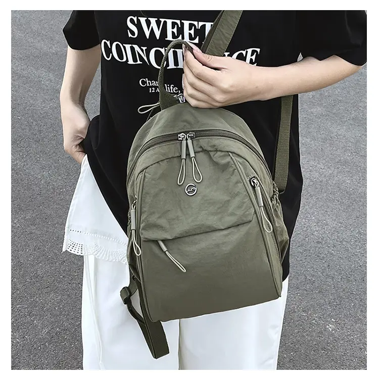 Yellow Oxford Cloth Crossbody Backpack for Women — feature 13