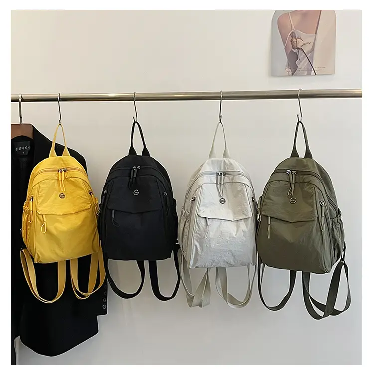 Yellow Oxford Cloth Crossbody Backpack for Women — feature 17