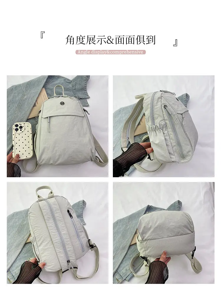 Yellow Oxford Cloth Crossbody Backpack for Women — feature 6