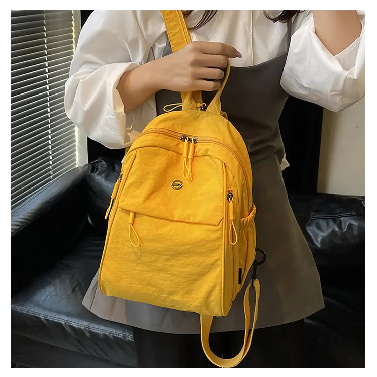 Yellow Oxford Cloth Crossbody Backpack for Women — feature 9