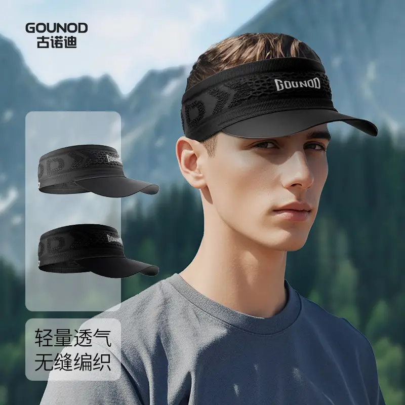 Women Black Mesh Sun Hat for Running Outdoor Mountaineering