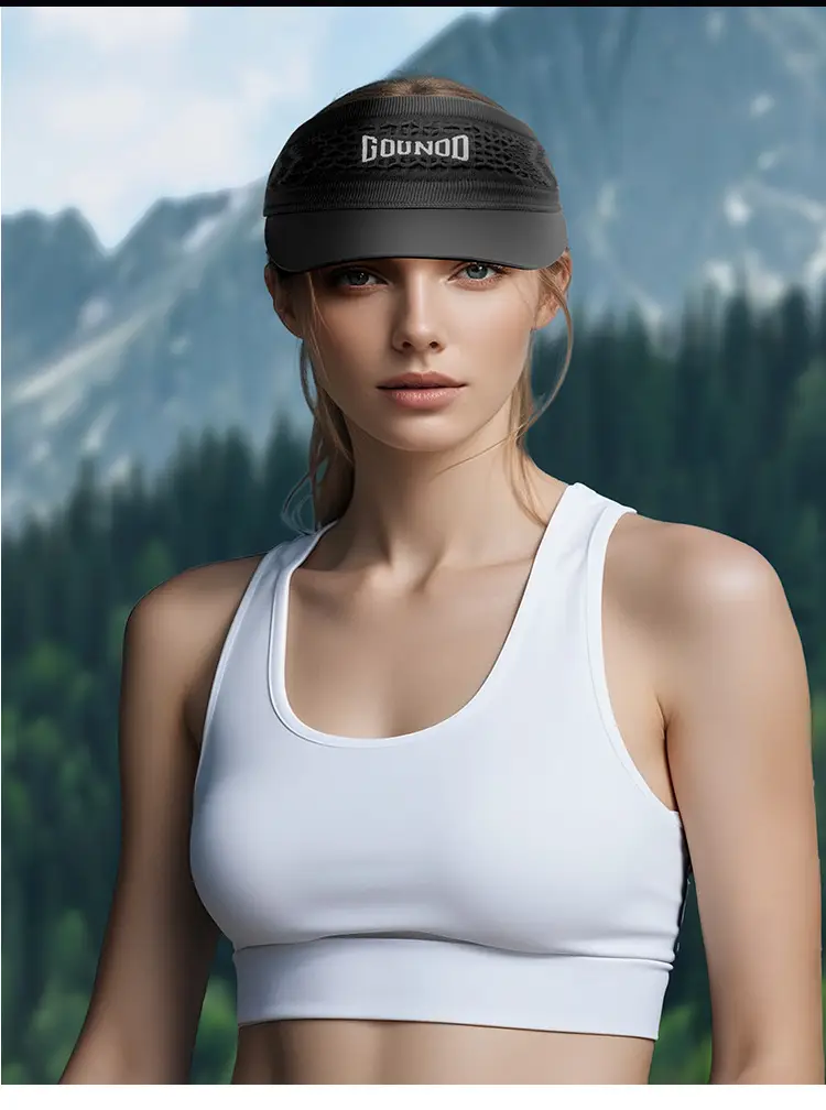 Women Black Mesh Sun Hat for Running Outdoor Mountaineering — feature 17