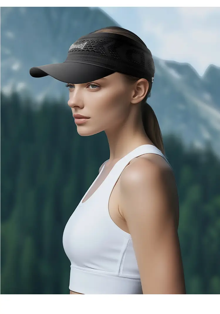 Women Black Mesh Sun Hat for Running Outdoor Mountaineering — feature 18