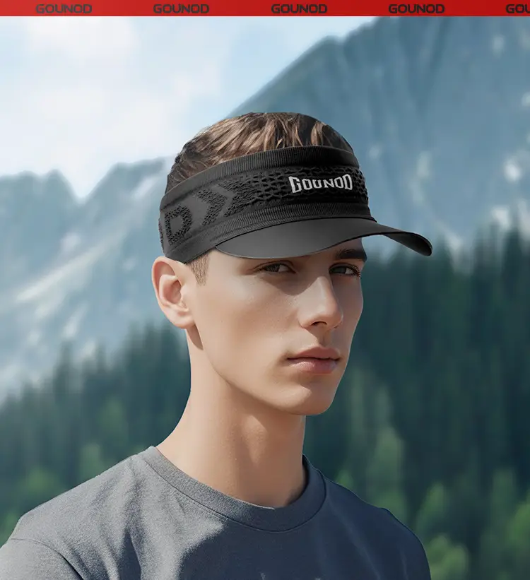 Women Black Mesh Sun Hat for Running Outdoor Mountaineering — feature 2
