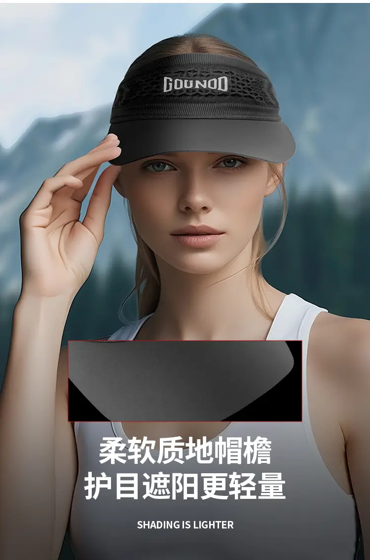 Women Black Mesh Sun Hat for Running Outdoor Mountaineering — feature 9