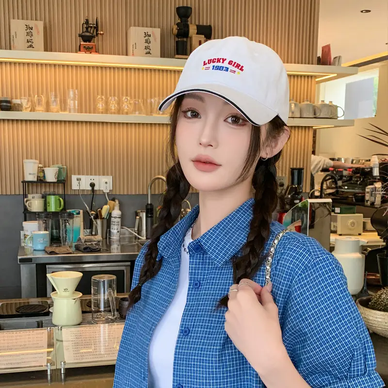 Women Blue Checkered Baseball Cap 2025 Summer - Image 8