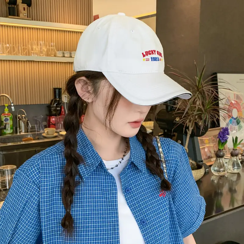 Women Blue Checkered Baseball Cap 2025 Summer — feature 1