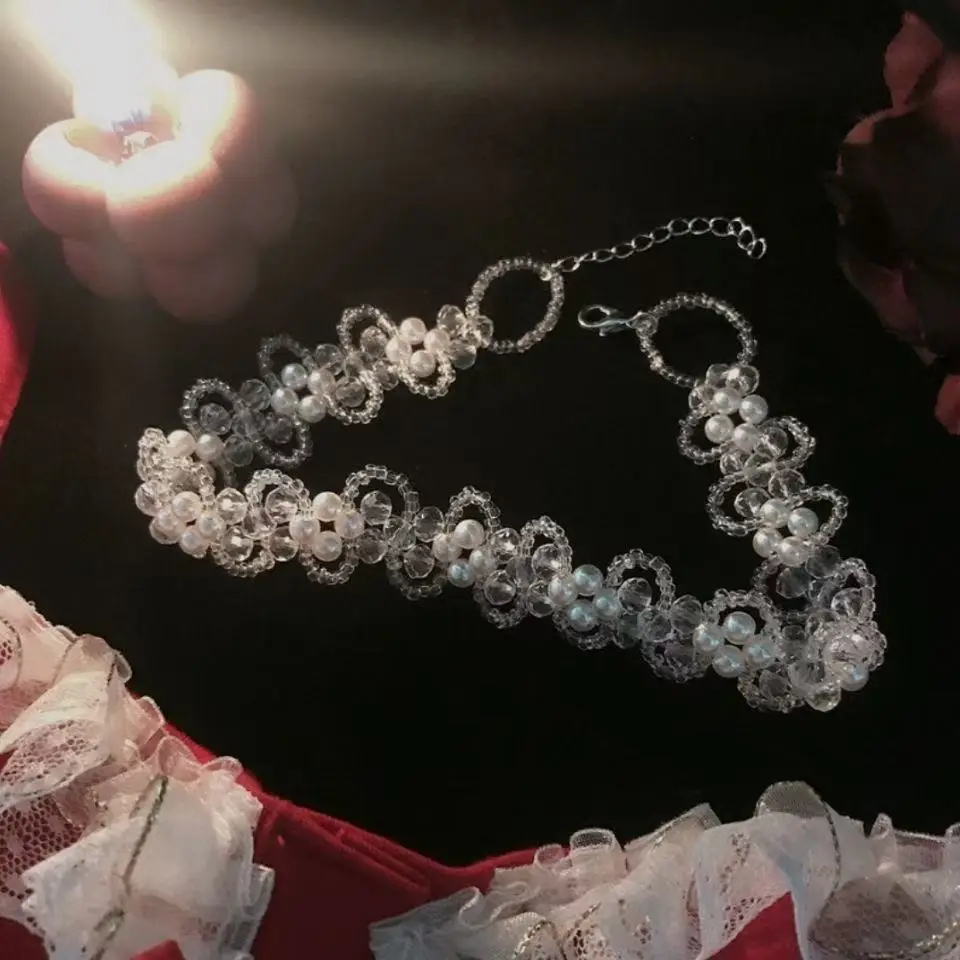 Caromay's New Clavicle Chain, Hepburn-Style Necklace, High-Looking Necklace with Four Beads and Pendant