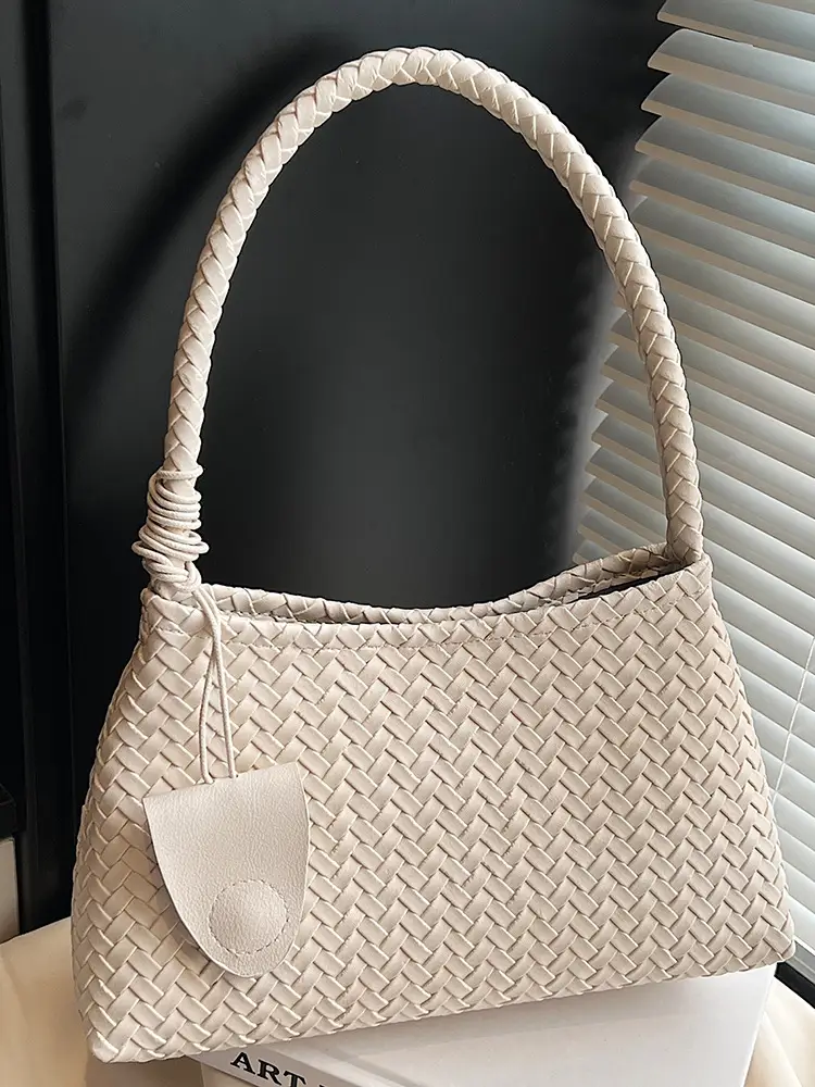 Blue Hand-Woven Shoulder Bag for Women - Image 6