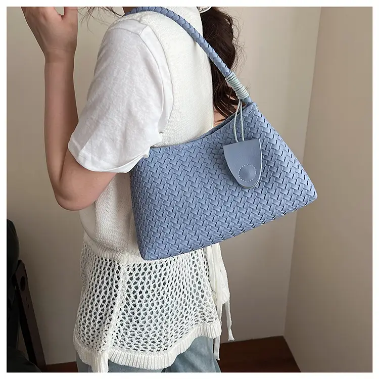 Blue Hand-Woven Shoulder Bag for Women — feature 22