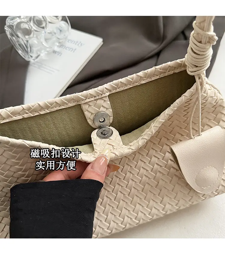 Blue Hand-Woven Shoulder Bag for Women — feature 7