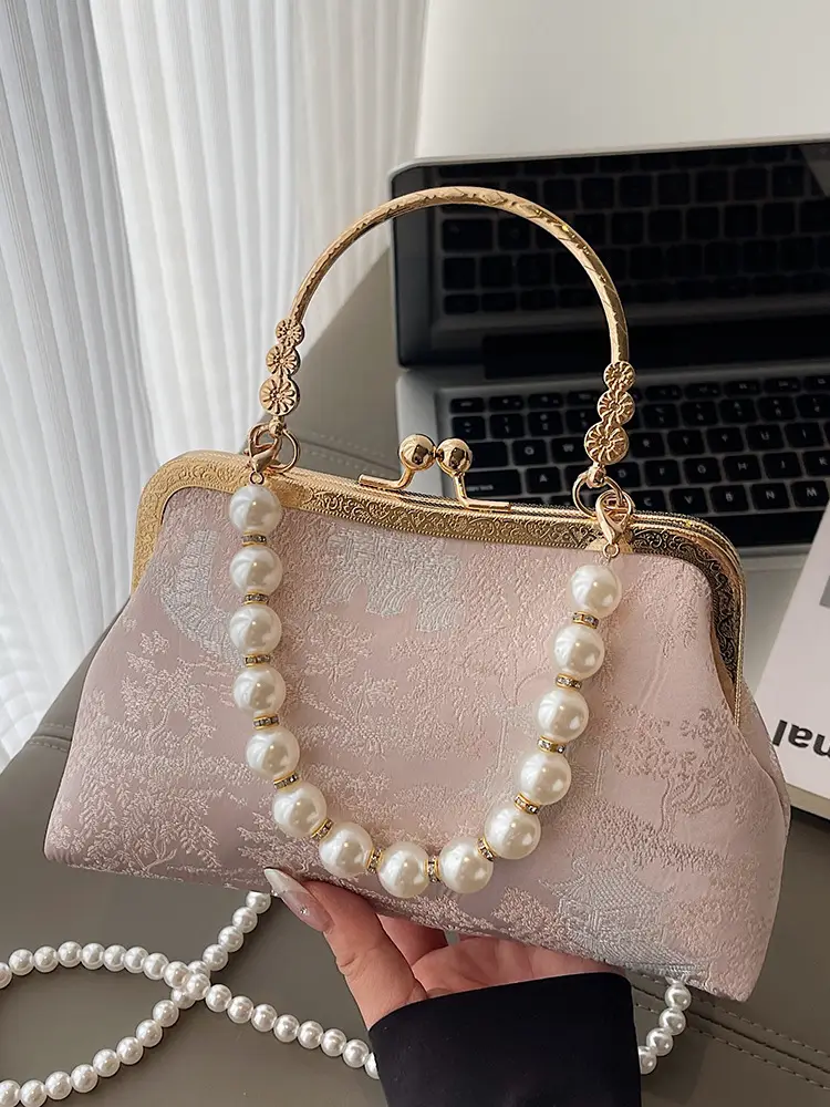 2025 Pearl Embroidery Chinese Style Shoulder Crossbody Bag