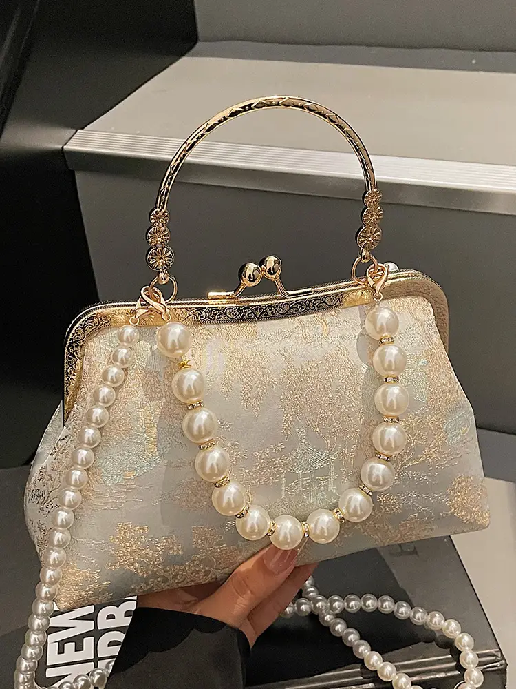 2025 Pearl Embroidery Chinese Style Shoulder Crossbody Bag