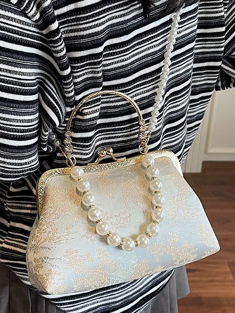 2025 Pearl Embroidery Chinese Style Shoulder Crossbody Bag