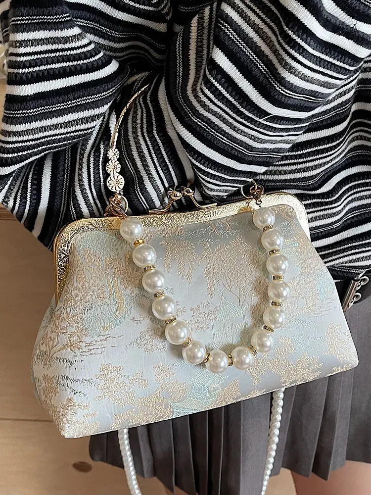 2025 Pearl Embroidery Chinese Style Shoulder Crossbody Bag
