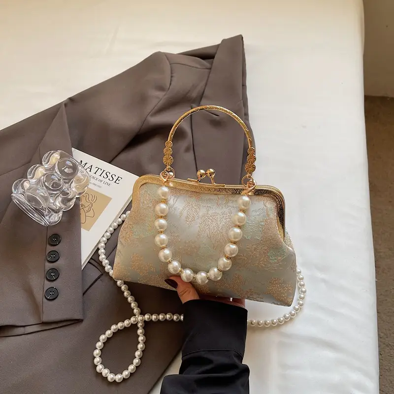 2025 Pearl Embroidery Chinese Style Shoulder Crossbody Bag