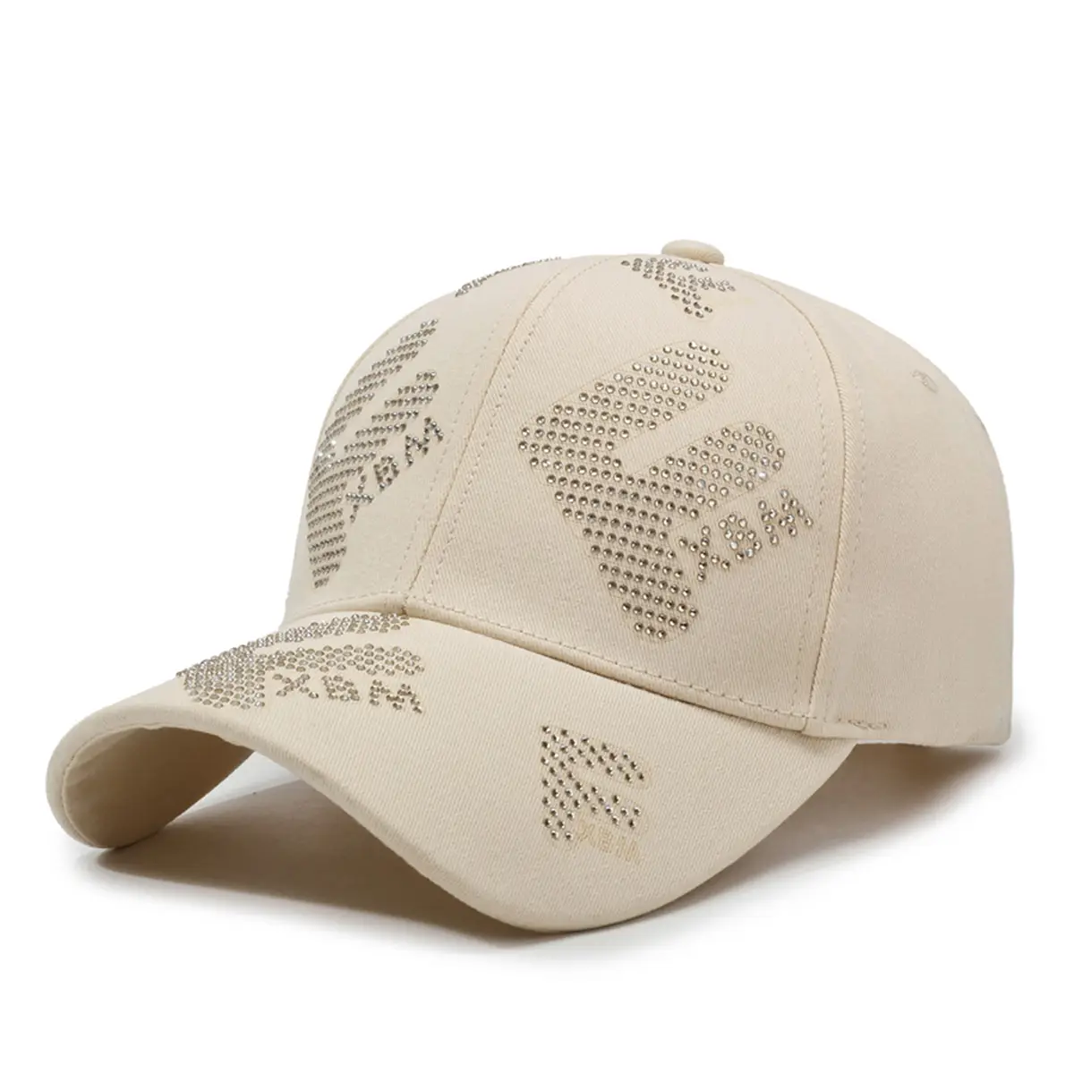 Pink Letter Rhinestone Baseball Cap Women Plus Size - Image 2