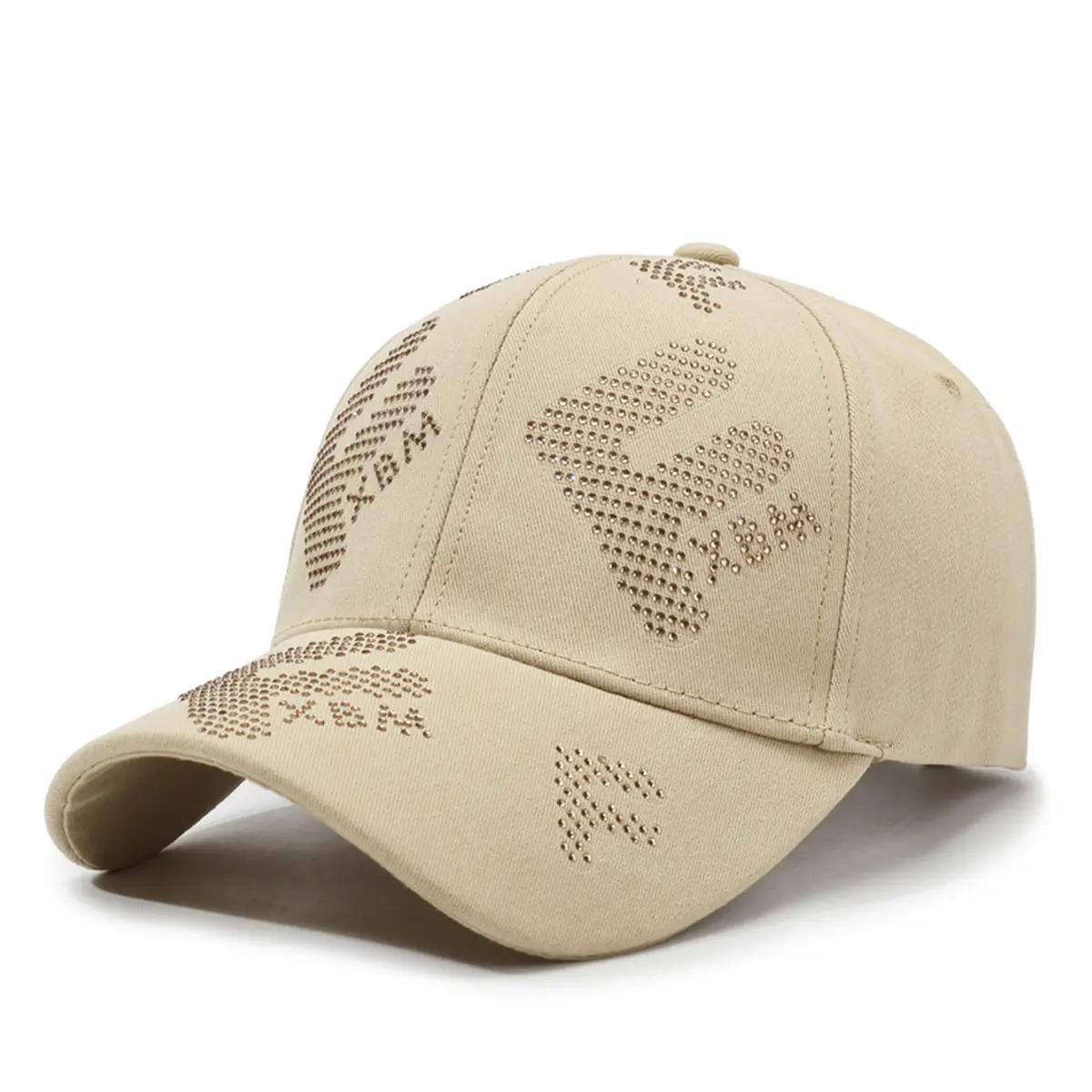 Pink Letter Rhinestone Baseball Cap Women Plus Size - Image 3