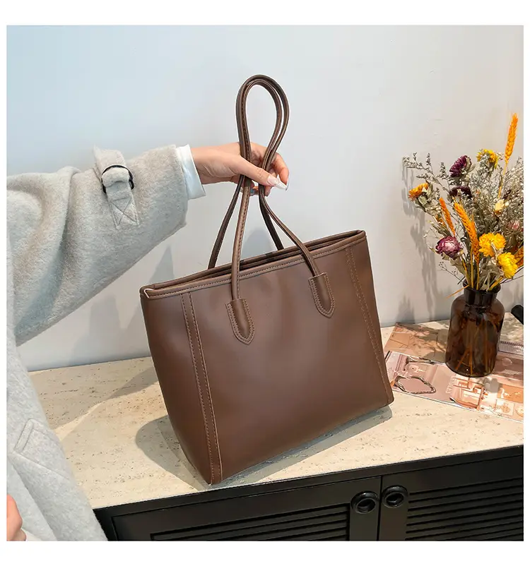 2025 New Style Large Capacity Tote Bag Pu Color-Blocking — feature 14