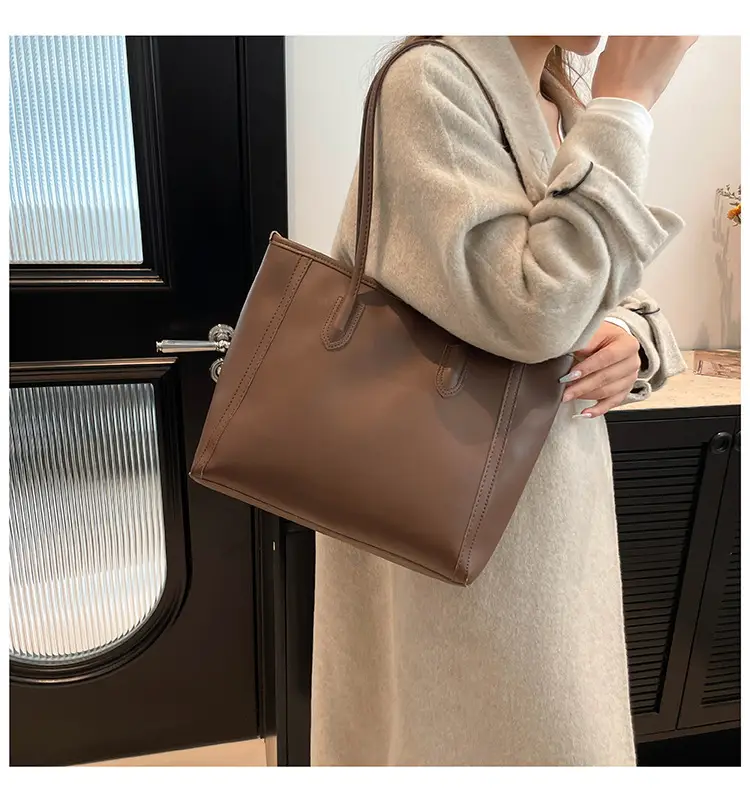 2025 New Style Large Capacity Tote Bag Pu Color-Blocking — feature 16