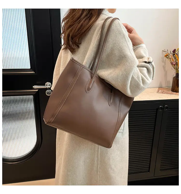 2025 New Style Large Capacity Tote Bag Pu Color-Blocking — feature 17