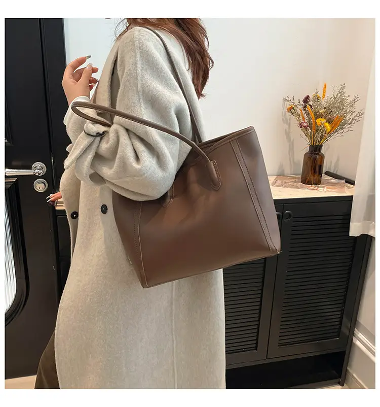 2025 New Style Large Capacity Tote Bag Pu Color-Blocking — feature 19