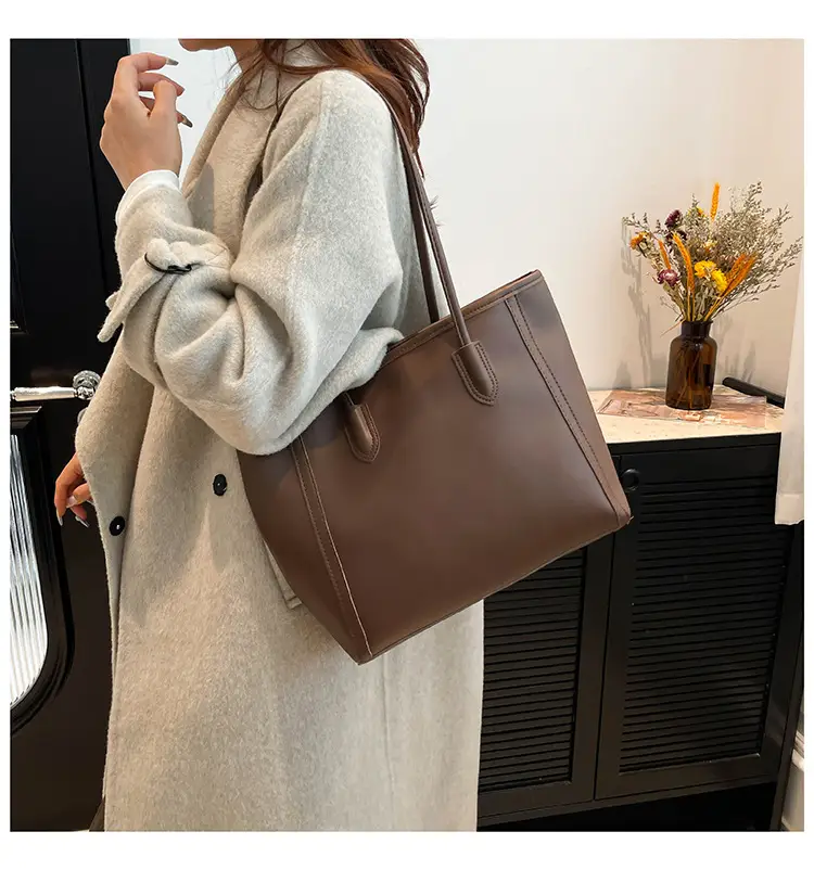 2025 New Style Large Capacity Tote Bag Pu Color-Blocking — feature 20
